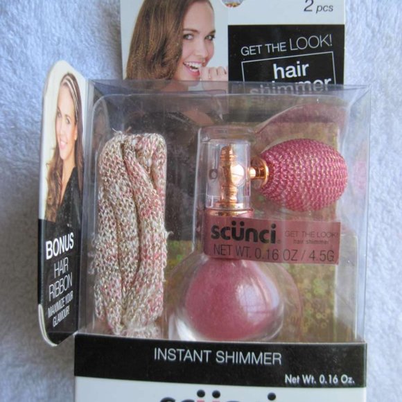 Scunci Instant Hair Shimmer Sparkling Glimmer Glitter Pink Silver Gold Ribbon - Picture 5 of 16
